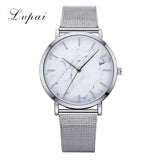 Lvpai Dropshiping Fashion Rose Gold Mesh Band Creative Marble Wrist Watch  Casual Women Watches Brand Quartz Gift Relogio