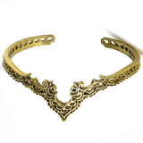 Women Bangle Vintage Punk Bracelet Ruffles Hollow Out Geometry Multilayer Bracelet