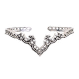 Women Bangle Vintage Punk Bracelet Ruffles Hollow Out Geometry Multilayer Bracelet