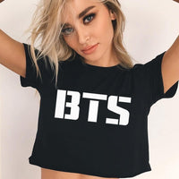 Fashion Women Tank Top 2018 Crop Top Shirt TEA BALL Letter Harajuku Print Black Women Short Sleeve O-Neck Streetwear Shirt